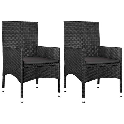 4 Piece Garden Lounge Set with Cushions Black Poly Rattan Payday Deals