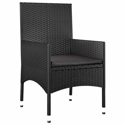 4 Piece Garden Lounge Set with Cushions Black Poly Rattan Payday Deals