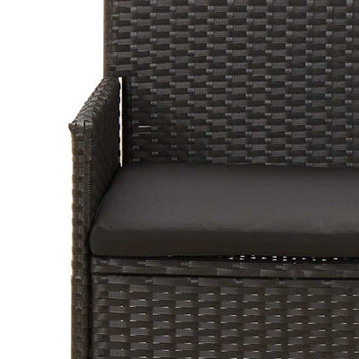 4 Piece Garden Lounge Set with Cushions Black Poly Rattan Payday Deals