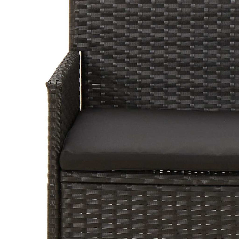4 Piece Garden Lounge Set with Cushions Black Poly Rattan Payday Deals