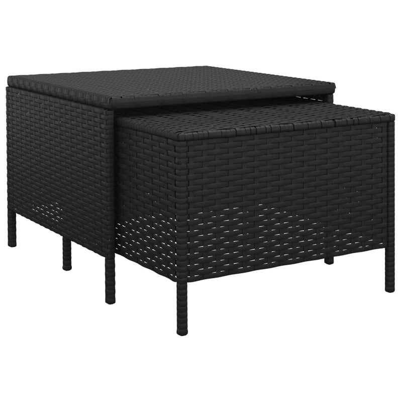 4 Piece Garden Lounge Set with Cushions Black Poly Rattan Payday Deals