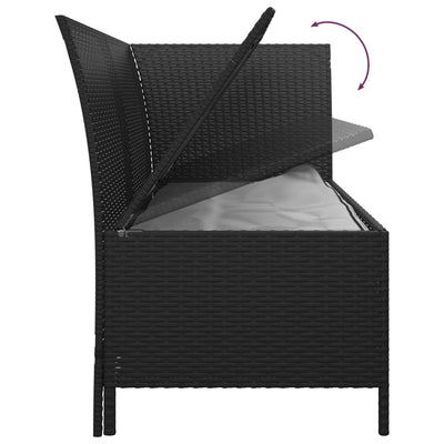 4 Piece Garden Lounge Set with Cushions Black Poly Rattan Payday Deals