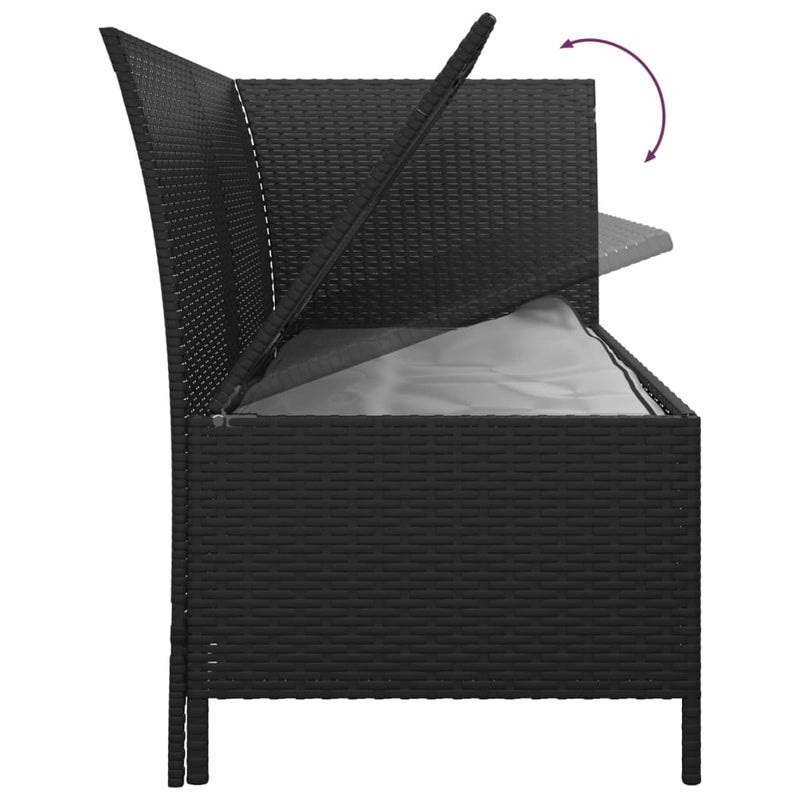 4 Piece Garden Lounge Set with Cushions Black Poly Rattan Payday Deals