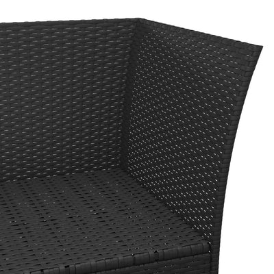 4 Piece Garden Lounge Set with Cushions Black Poly Rattan Payday Deals