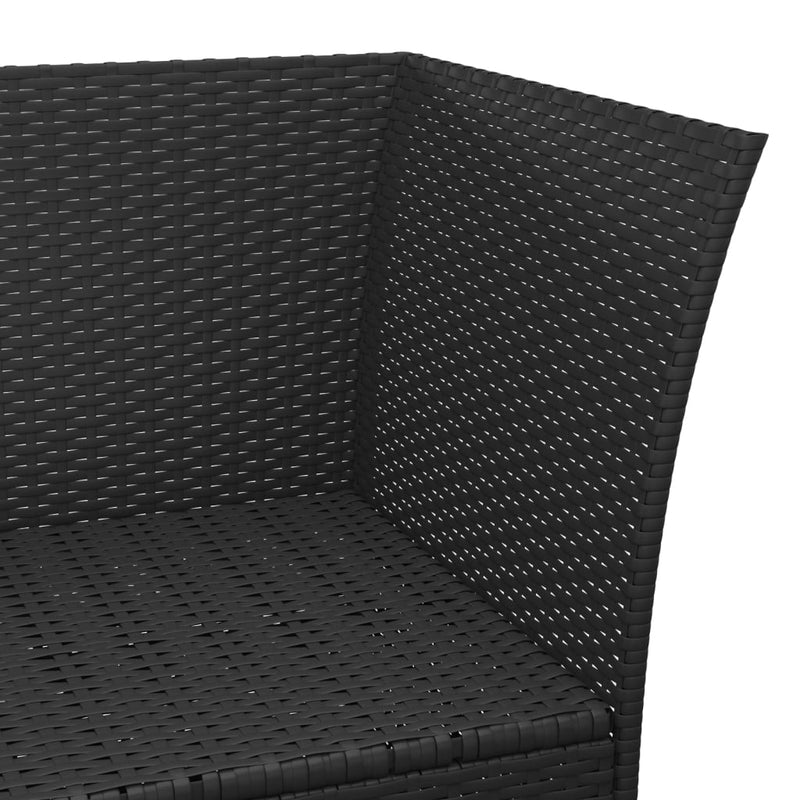 4 Piece Garden Lounge Set with Cushions Black Poly Rattan Payday Deals