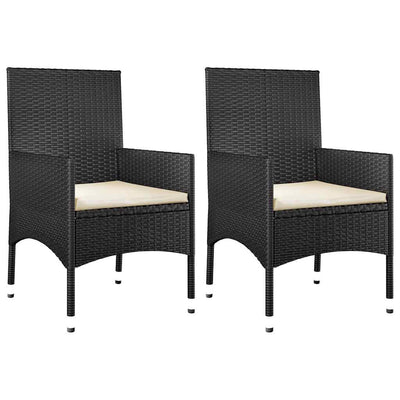 4 Piece Garden Lounge Set with Cushions Black Poly Rattan Payday Deals
