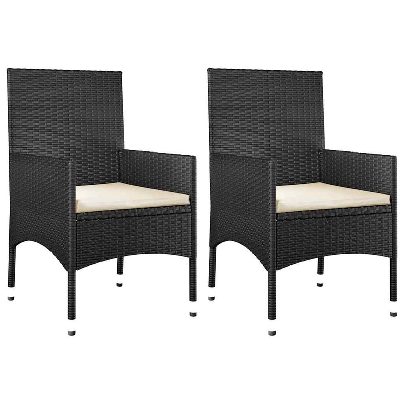 4 Piece Garden Lounge Set with Cushions Black Poly Rattan Payday Deals