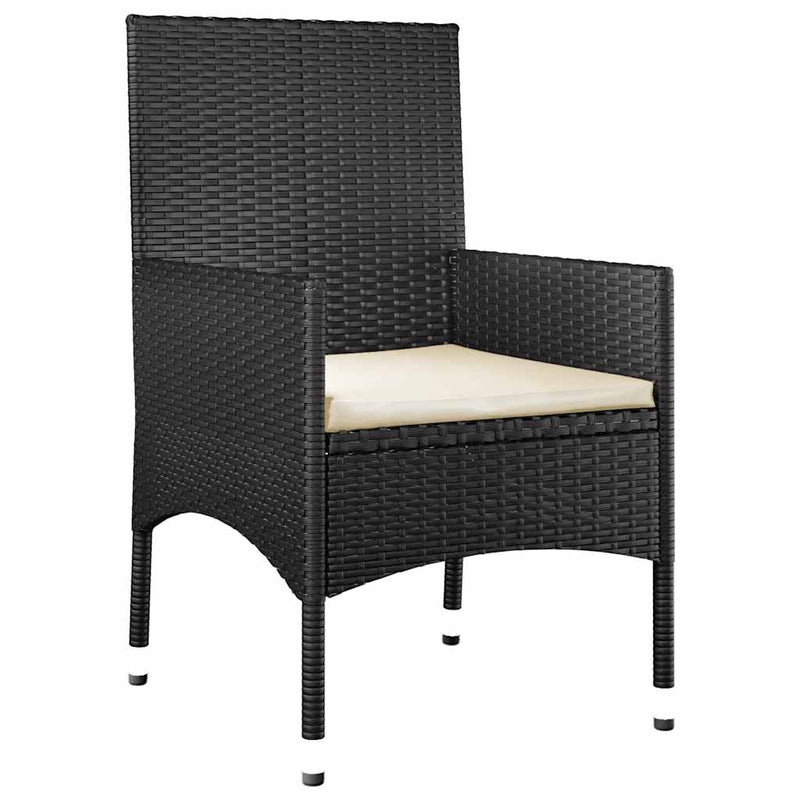 4 Piece Garden Lounge Set with Cushions Black Poly Rattan Payday Deals