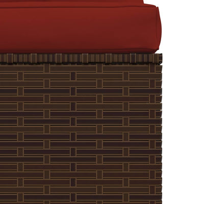4 Piece Garden Lounge Set with Cushions Brown Poly Rattan Payday Deals