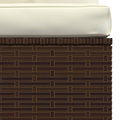 4 Piece Garden Lounge Set with Cushions Brown Poly Rattan Payday Deals
