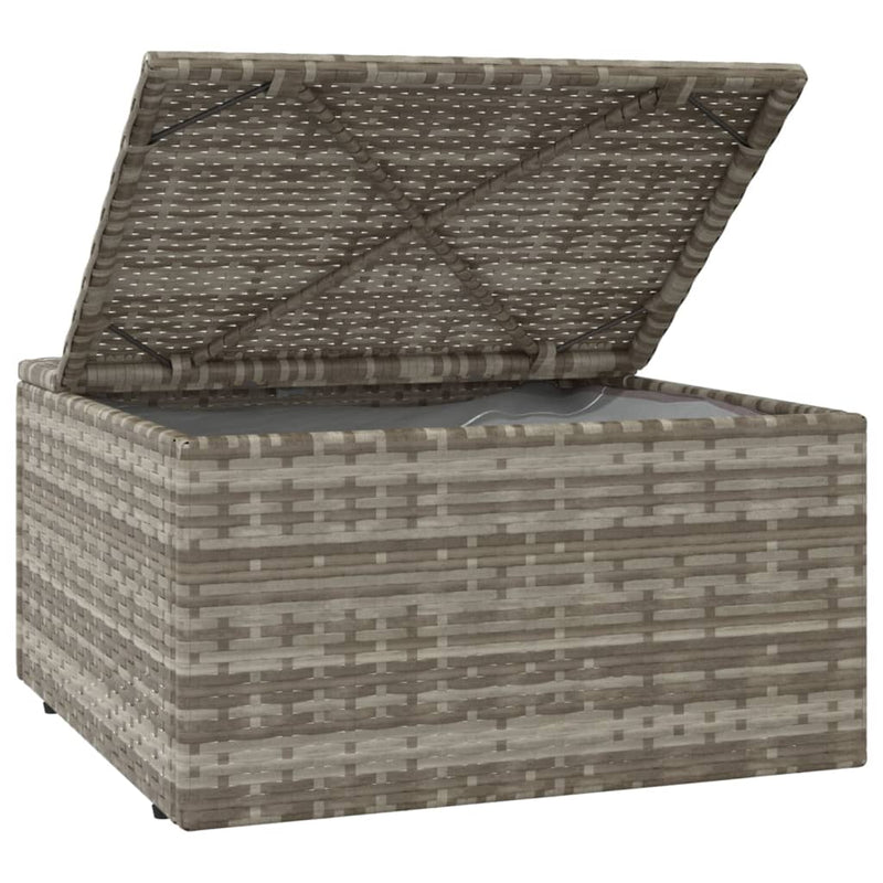 4 Piece Garden Lounge Set with Cushions Grey Poly Rattan Payday Deals