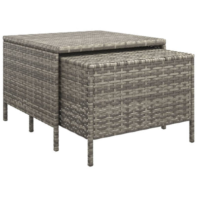 4 Piece Garden Lounge Set with Cushions Grey Poly Rattan Payday Deals