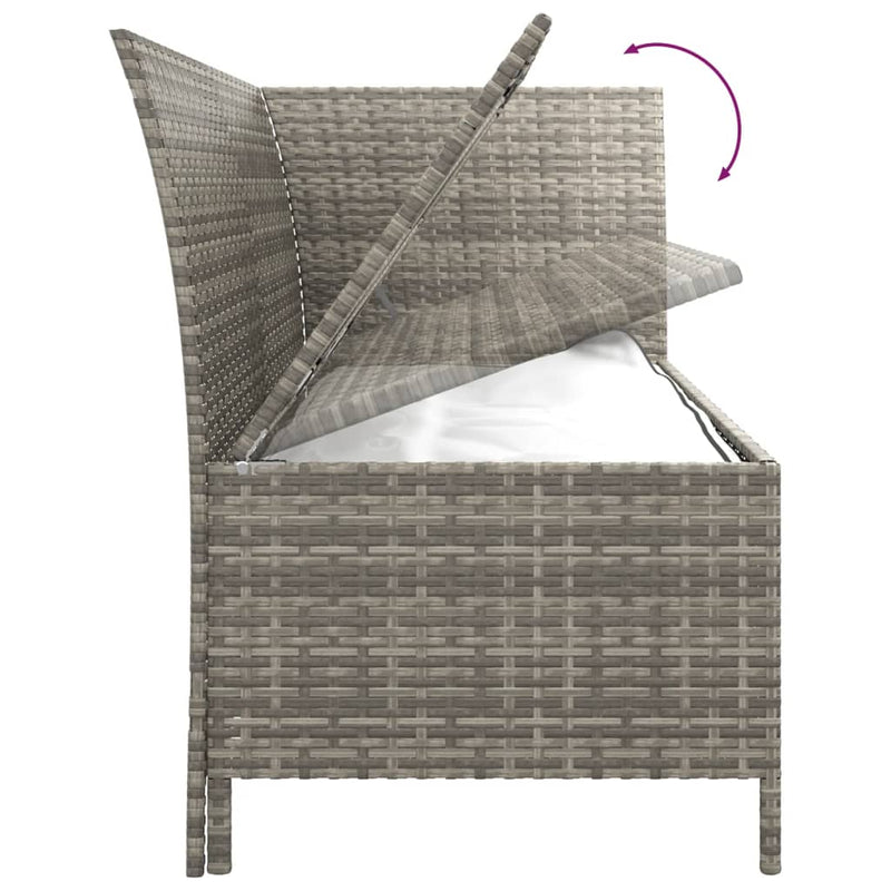 4 Piece Garden Lounge Set with Cushions Grey Poly Rattan Payday Deals