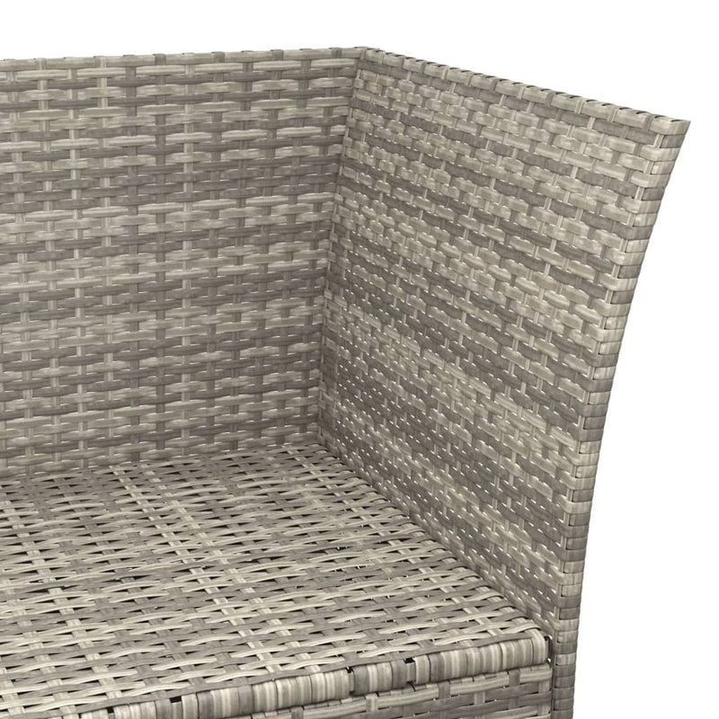 4 Piece Garden Lounge Set with Cushions Grey Poly Rattan Payday Deals