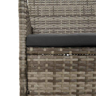 4 Piece Garden Lounge Set with Cushions Grey Poly Rattan Payday Deals