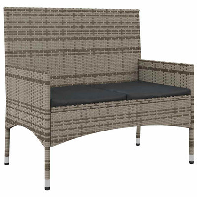 4 Piece Garden Lounge Set with Cushions Grey Poly Rattan Payday Deals