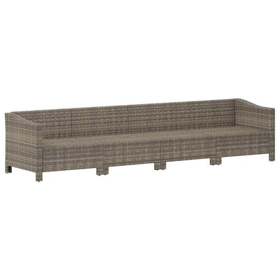 4 Piece Garden Lounge Set with Cushions Grey Poly Rattan Payday Deals