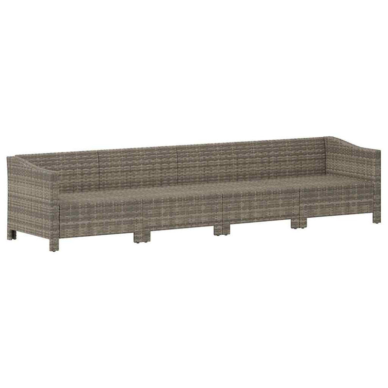 4 Piece Garden Lounge Set with Cushions Grey Poly Rattan Payday Deals