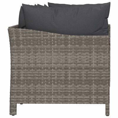 4 Piece Garden Lounge Set with Cushions Grey Poly Rattan Payday Deals