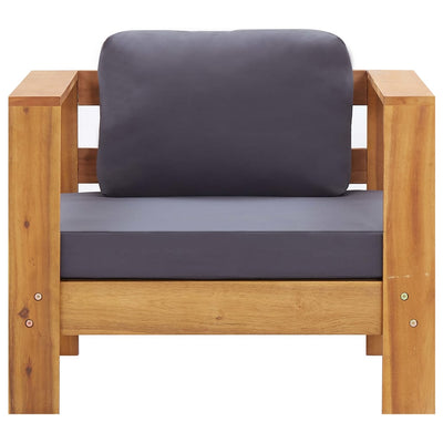 4 Piece Garden Lounge Set with Cushions Grey Solid Acacia Wood Payday Deals
