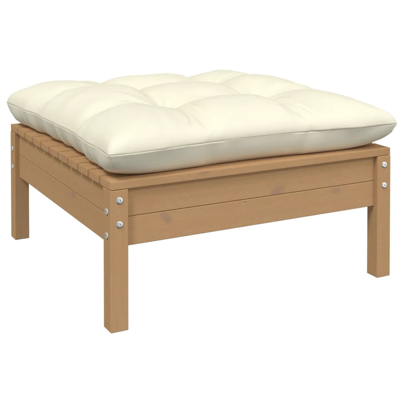 4 Piece Garden Lounge Set with Cushions Honey Brown Pinewood Payday Deals