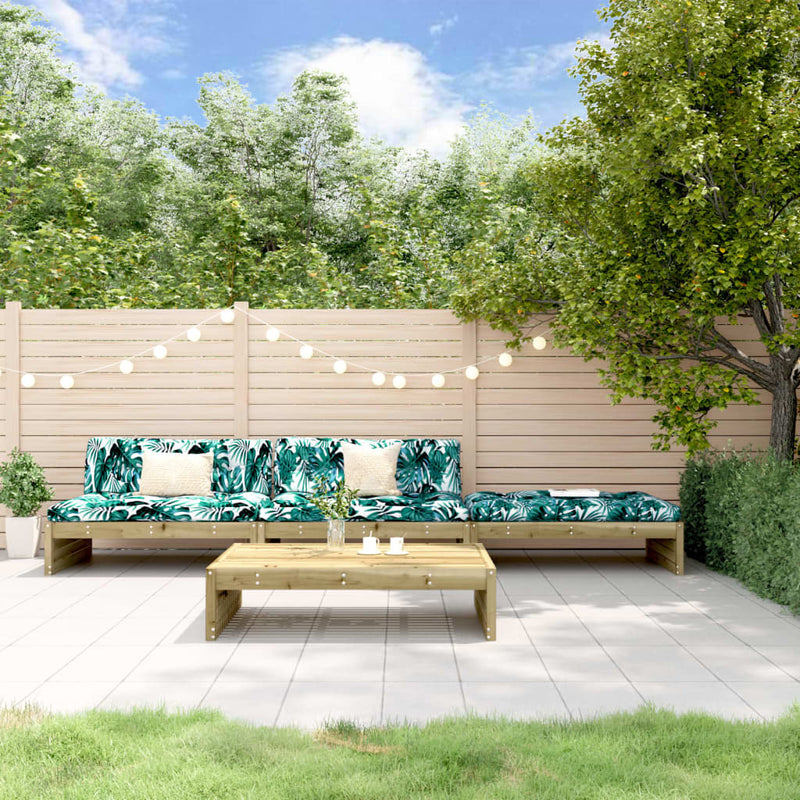 4 Piece Garden Lounge Set with Cushions Impregnated Wood Pine Payday Deals