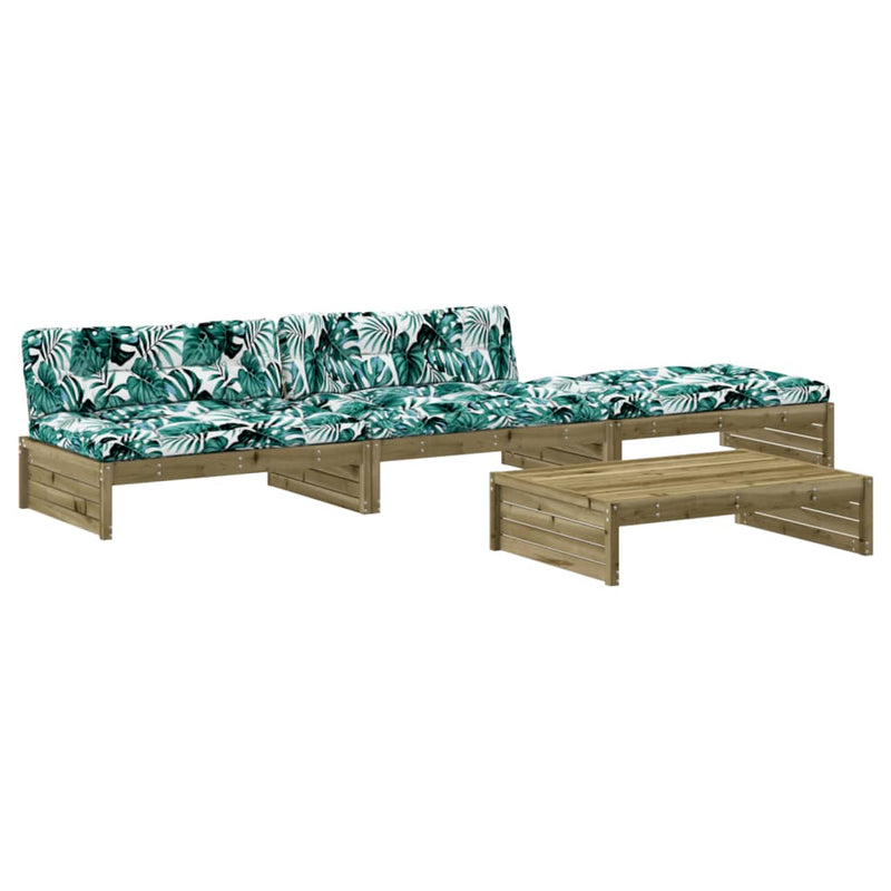 4 Piece Garden Lounge Set with Cushions Impregnated Wood Pine Payday Deals