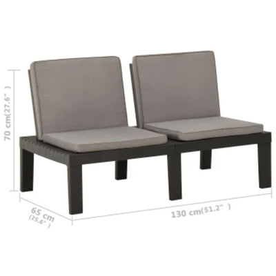 4 Piece Garden Lounge Set with Cushions Plastic Grey Payday Deals