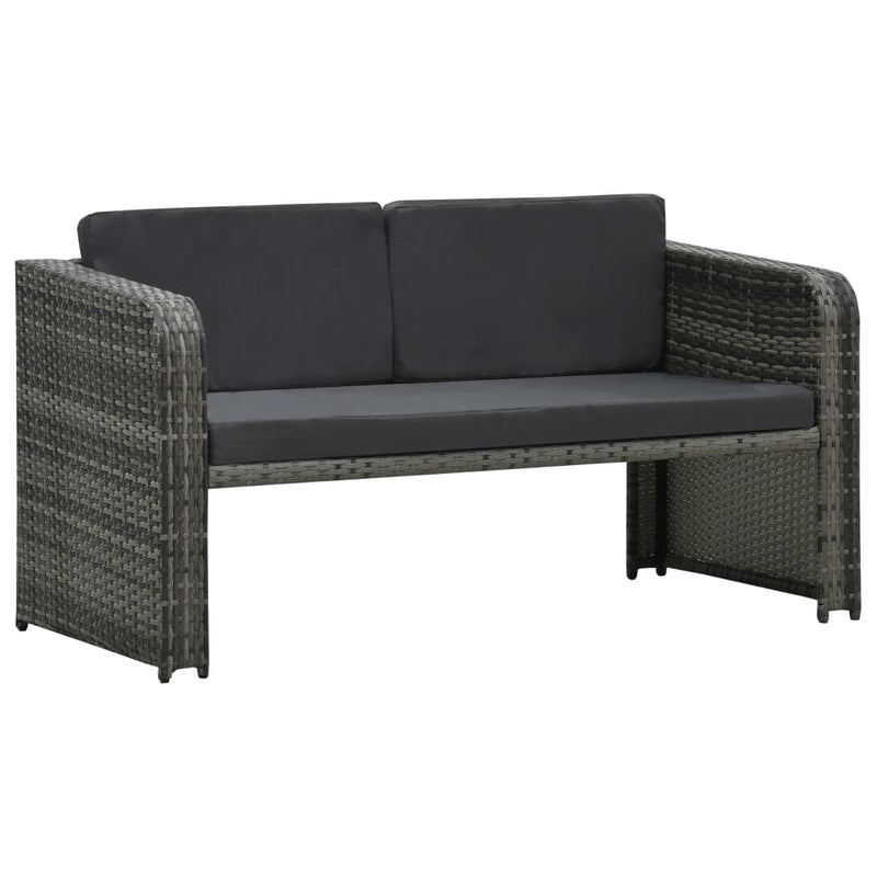 4 Piece Garden Lounge Set with Cushions Poly Rattan Anthracite Payday Deals