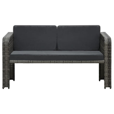 4 Piece Garden Lounge Set with Cushions Poly Rattan Anthracite Payday Deals