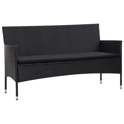 4 Piece Garden Lounge Set With Cushions Poly Rattan Black Payday Deals