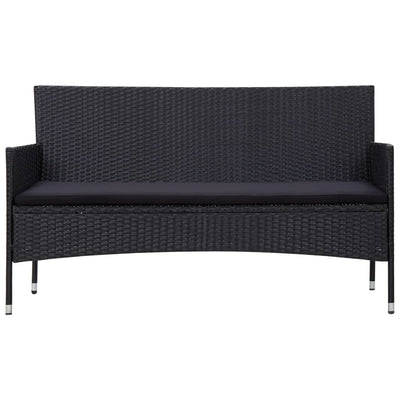 4 Piece Garden Lounge Set With Cushions Poly Rattan Black Payday Deals