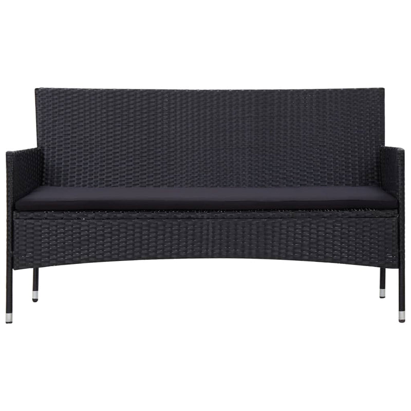 4 Piece Garden Lounge Set With Cushions Poly Rattan Black Payday Deals