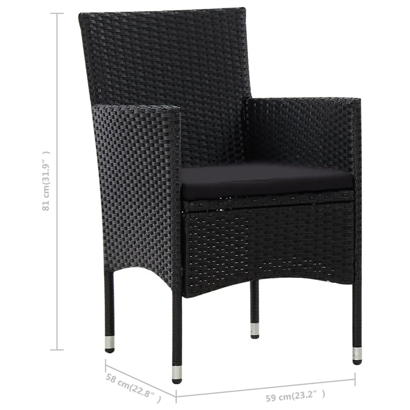 4 Piece Garden Lounge Set With Cushions Poly Rattan Black Payday Deals