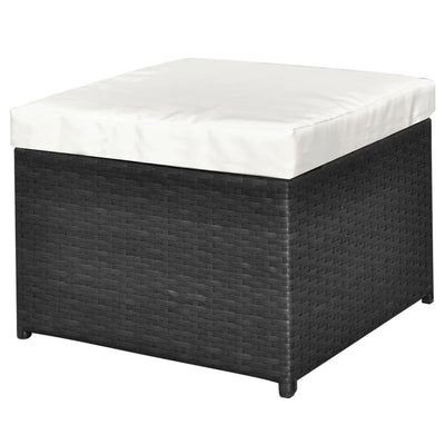 4 Piece Garden Lounge Set with Cushions Poly Rattan Black Payday Deals