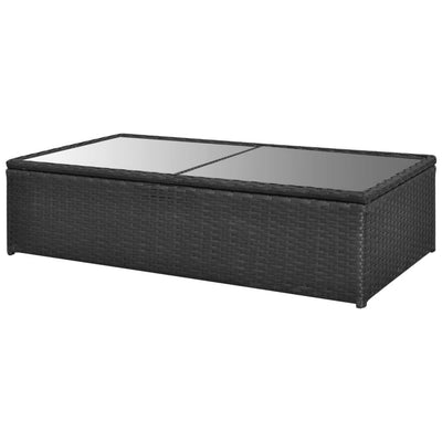 4 Piece Garden Lounge Set with Cushions Poly Rattan Black Payday Deals