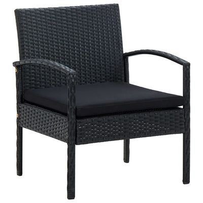 4 Piece Garden Lounge Set with Cushions Poly Rattan Black Payday Deals