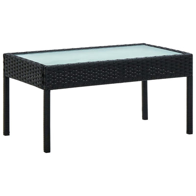 4 Piece Garden Lounge Set with Cushions Poly Rattan Black Payday Deals