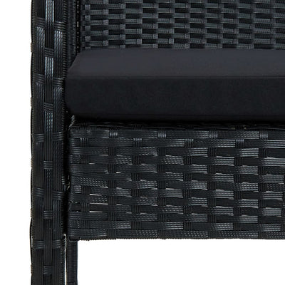 4 Piece Garden Lounge Set with Cushions Poly Rattan Black Payday Deals
