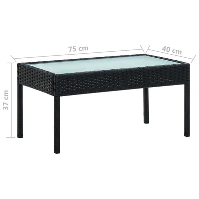 4 Piece Garden Lounge Set with Cushions Poly Rattan Black Payday Deals