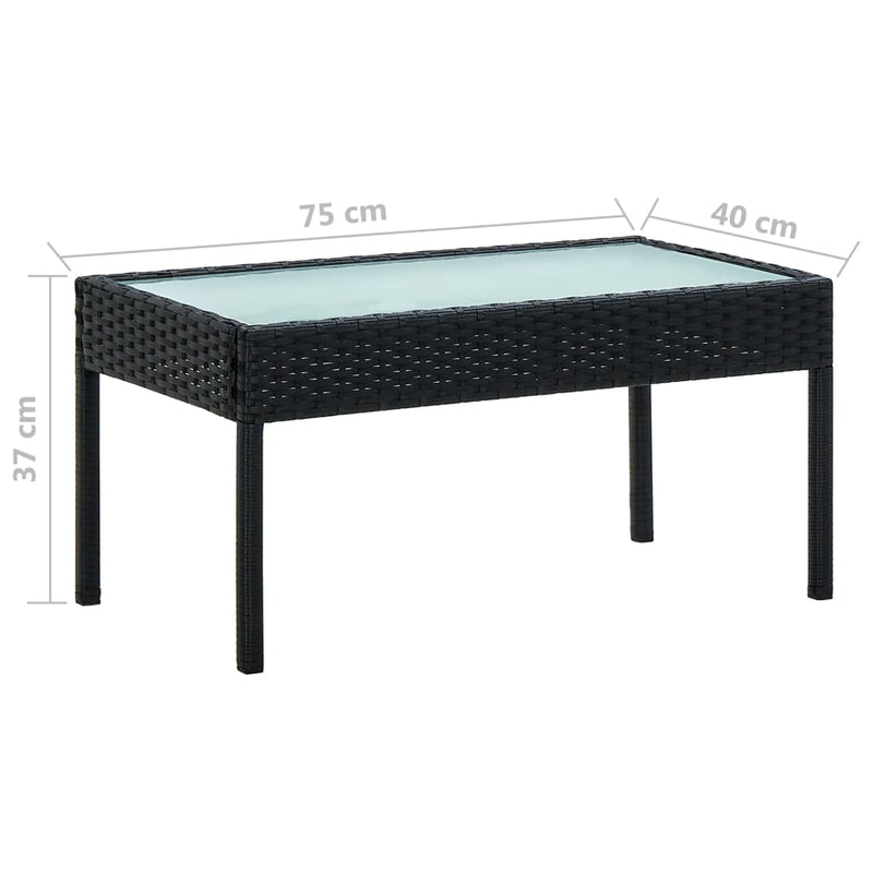 4 Piece Garden Lounge Set with Cushions Poly Rattan Black Payday Deals