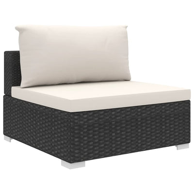 4 Piece Garden Lounge Set with Cushions Poly Rattan Black Payday Deals