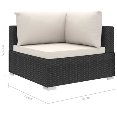 4 Piece Garden Lounge Set with Cushions Poly Rattan Black Payday Deals