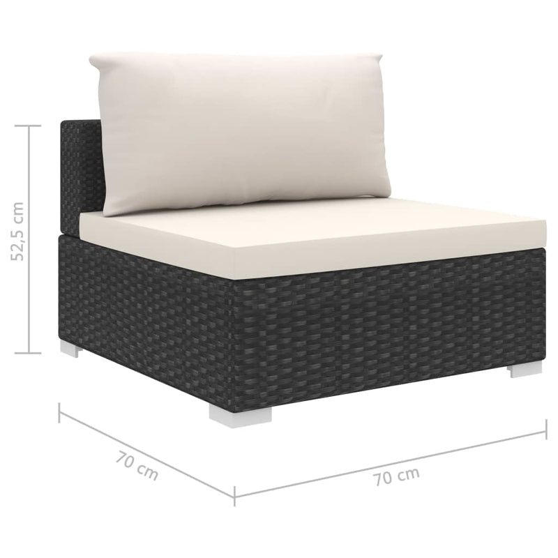 4 Piece Garden Lounge Set with Cushions Poly Rattan Black Payday Deals