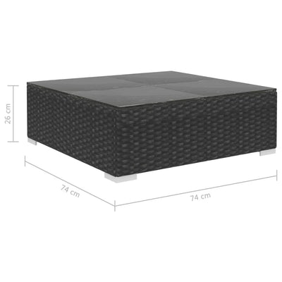 4 Piece Garden Lounge Set with Cushions Poly Rattan Black Payday Deals