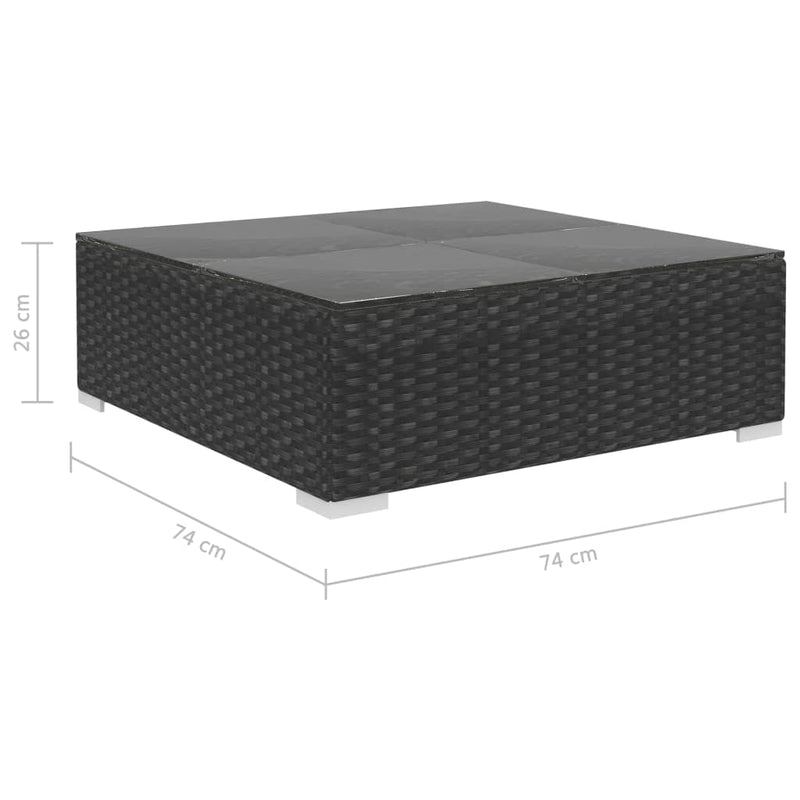 4 Piece Garden Lounge Set with Cushions Poly Rattan Black Payday Deals