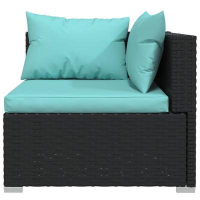 4 Piece Garden Lounge Set with Cushions Poly Rattan Black Payday Deals