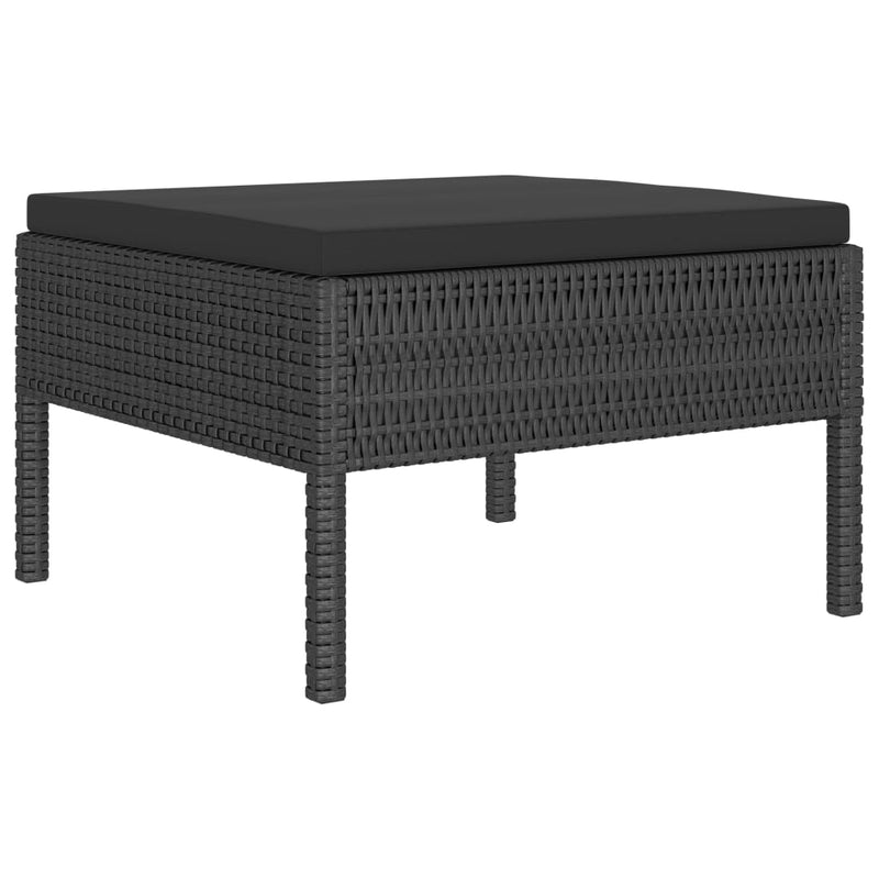 4 Piece Garden Lounge Set with Cushions Poly Rattan Black Payday Deals