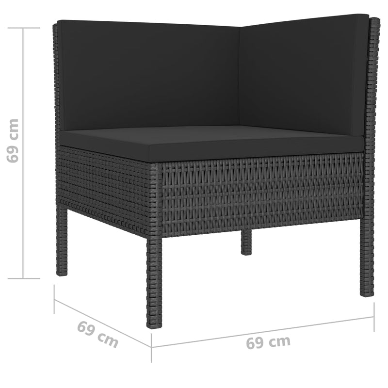 4 Piece Garden Lounge Set with Cushions Poly Rattan Black Payday Deals