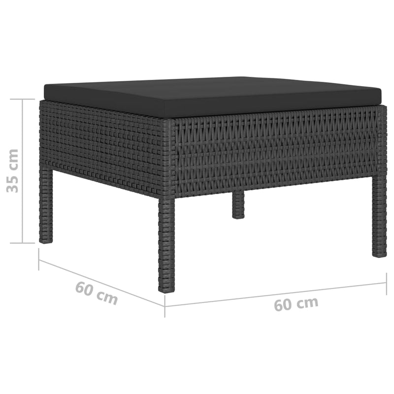 4 Piece Garden Lounge Set with Cushions Poly Rattan Black Payday Deals